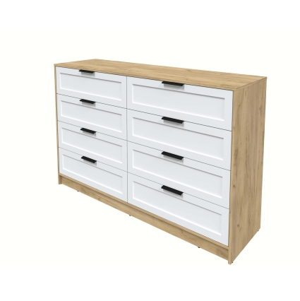 Kомод Тренд КТ-К157 (Дуб золотой ЛДСП/ Белый ЛМДФ) Ш1565 В1020 Г451